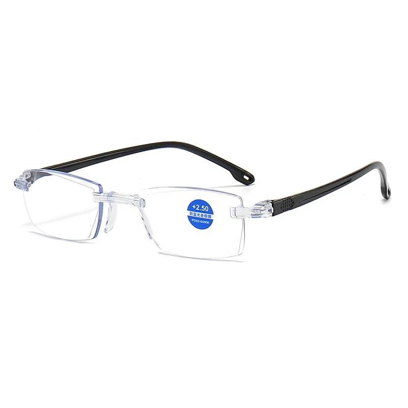 

HD frameless anti blue light presbyopic glasses for men and women fashion super light presbyopic anti fatigue glasses for the 2.5 чёрный