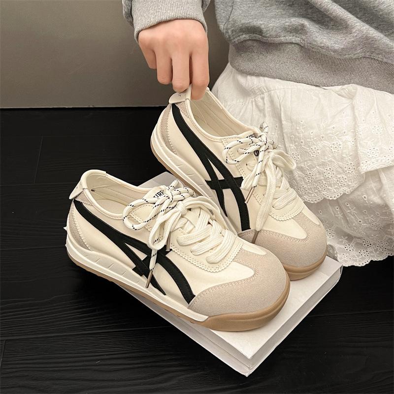 

Женские немецкие тренировочные кроссовки с внутренней танкеткой 2025 весна-осень новые холщовые дышащие мягкая подошва спортивные а 35 бежевый