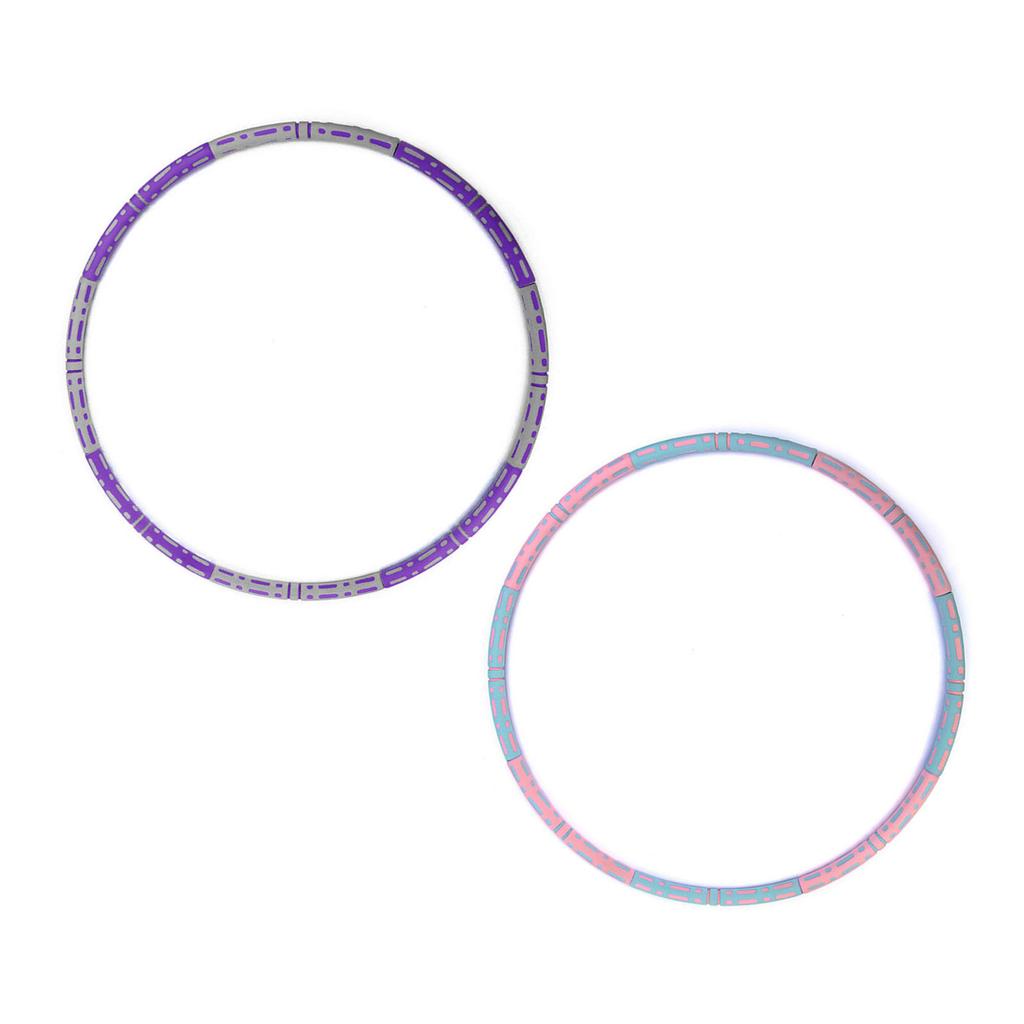 Weighted Fitness Hoop 6 Section Detachable Dual Color Abdomen Waist Slimming Exercise Hoop
