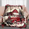 1PC Custom Name Christmas Truck Scene outdooor Flannel blankets Throw Blanket All-Season Throw Gift Bedspread for Couch, Bed, Camping Holiday Birthday