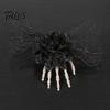 Decorative Plastic Pins Gothic Skeleton Hand Flowers Hair Clip with Black Mesh, Halloween Jewelry Skull Bone Claw Hairpin for Girls,Women, Party