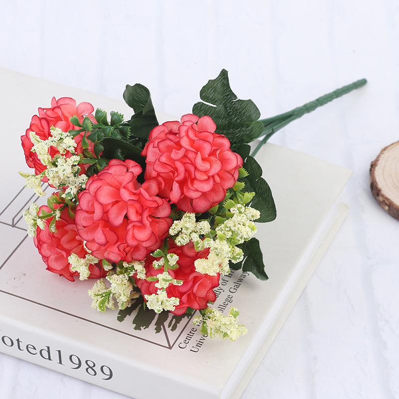 

1 Bouquet 5 Heads Hydrangea Silk Flower Artificial Flower Holding Flowers fake flowers luxury bouquet wedding home decoration