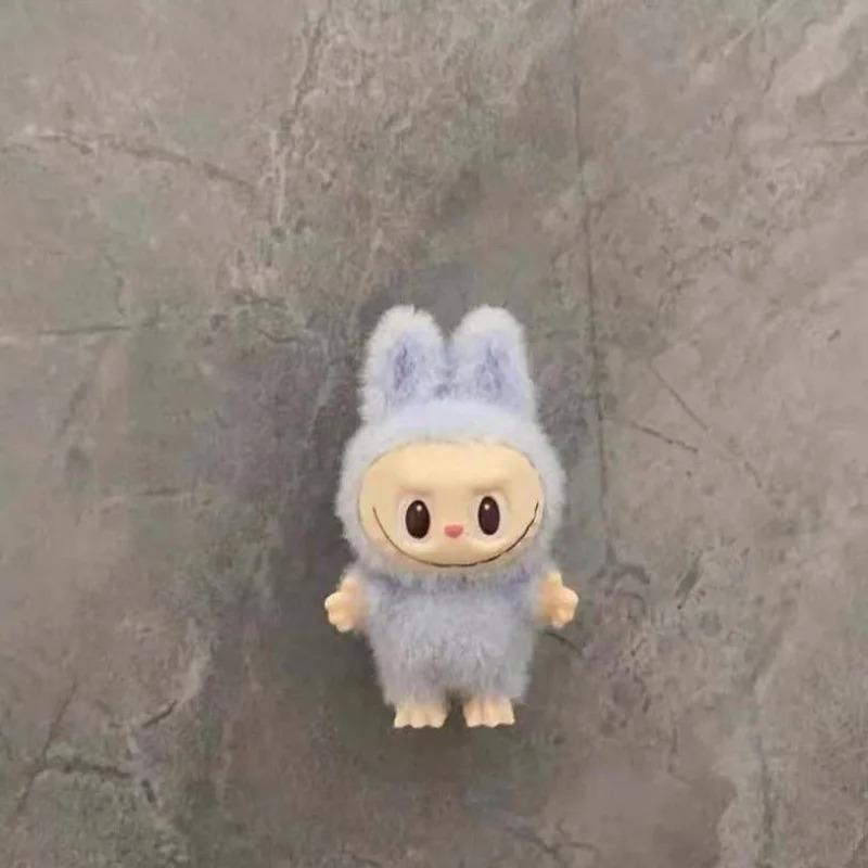 10pcs Mini Cute Labubu Doll Flocking Vinyl Kawaii Doll Pendant Accessories Ornament Desktop Decoration Collect Toy Children Gift