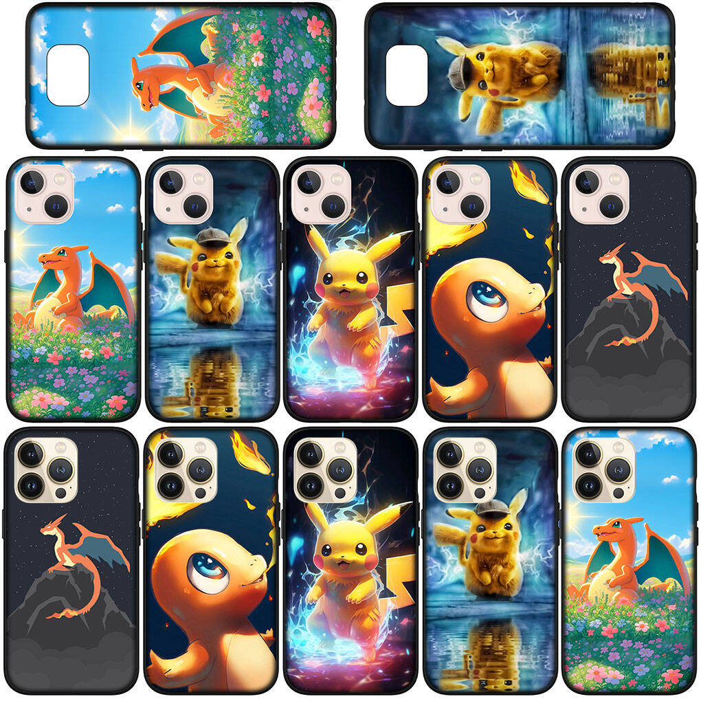 Phone Case for iPhone 17 16 15 Plus Xiaomi Poco F8 F7 X7 X6 M8 C85 C75 C71 Redmi Note 14 12 11 13 Pro Max A4 14C 13C 15C Pikachu Pokemon GO Charmander