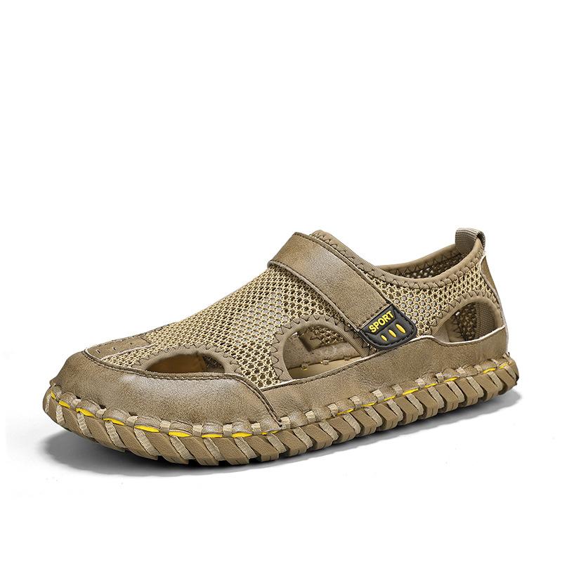 

2025 popular men s bag head sandals summer new products hollow breathable men s mesh large size beach sandals 46