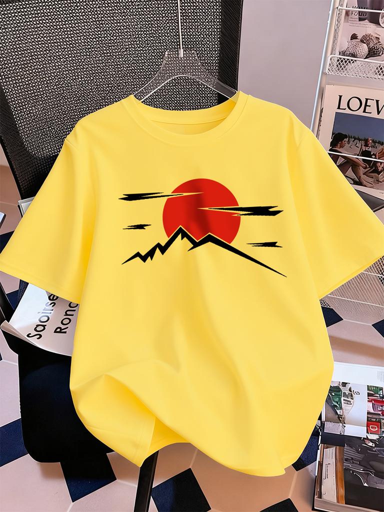 Japanese Harajuku Sun Prints Short Sleeve TShirts Women Cotton Summer Tee Shirts Soft Loose ONeck Tops Casual Womans Clothes