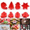 4Pcs Christmas Baking Mold Set DIY Tree Snowman Cookie Cutter Plunger for Gingerbread Fondant Cake Decorating Pastry Tools