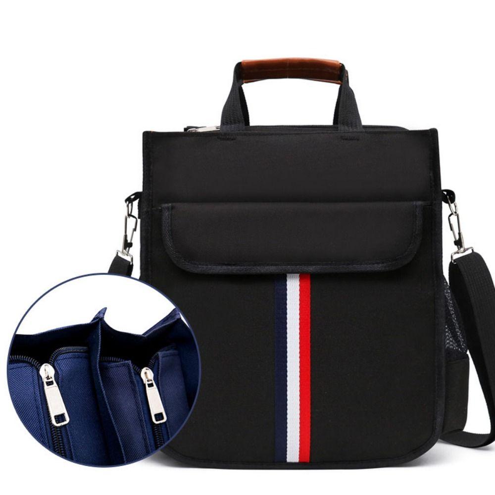 

Nylon Children s Backpack Zipper Elementary School Backpack Inclined Shoulder Bag Boys black-double layer