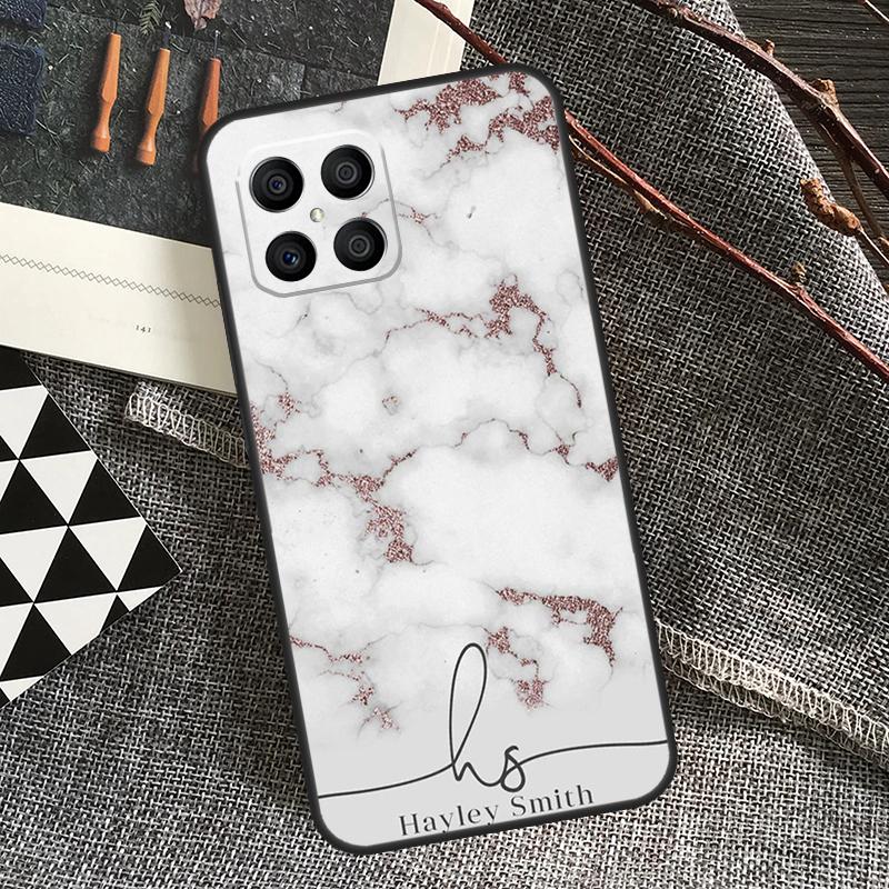 PERSONALISED marble name glitte Case For Honor 90 70 50 Lite Magic 5 Magic 6 Pro X6 X7 X8 X9 X6a X7a X8a X9a X8b X9b Cover