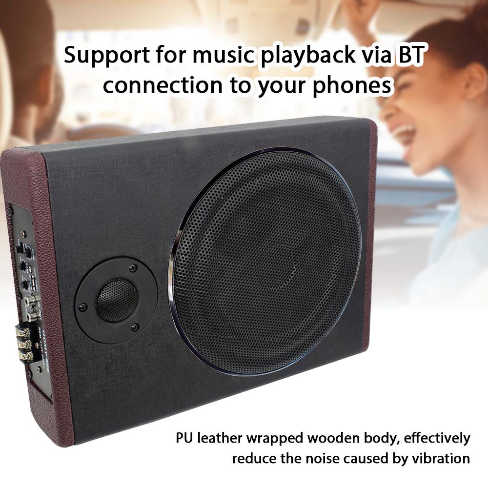 10 Inch 800W Car Audio Slim Under Seat Subwoofer High Power Car Active Sub Bass Speaker Kit with Treble BT Function