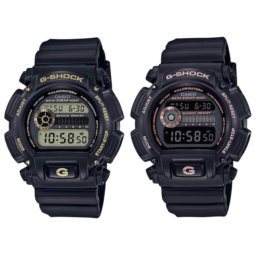 

Casio G-Shock Pair Watch Set Digital Rose Gold Black 20 Bar Water Resistant Men s Women s Wristwatch