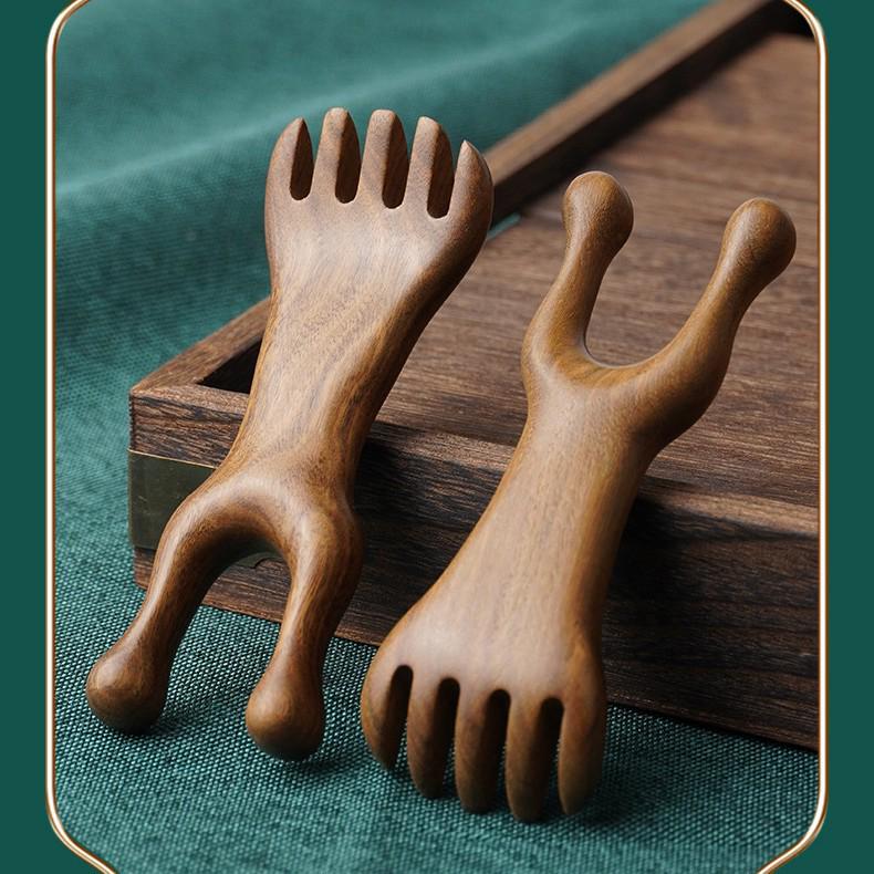 Sandalwood Five-Claw Scalp and Neck Massage Comb for Decompression Therapy