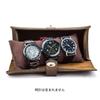 HIRAM Watch Watch Collection Easy To Holds 3 Gift Case, Box, Storage, Carry, Watches, Cylindrical, Leather, Compact,