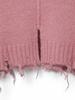 HAUS072C Puff Damage Knit Pink