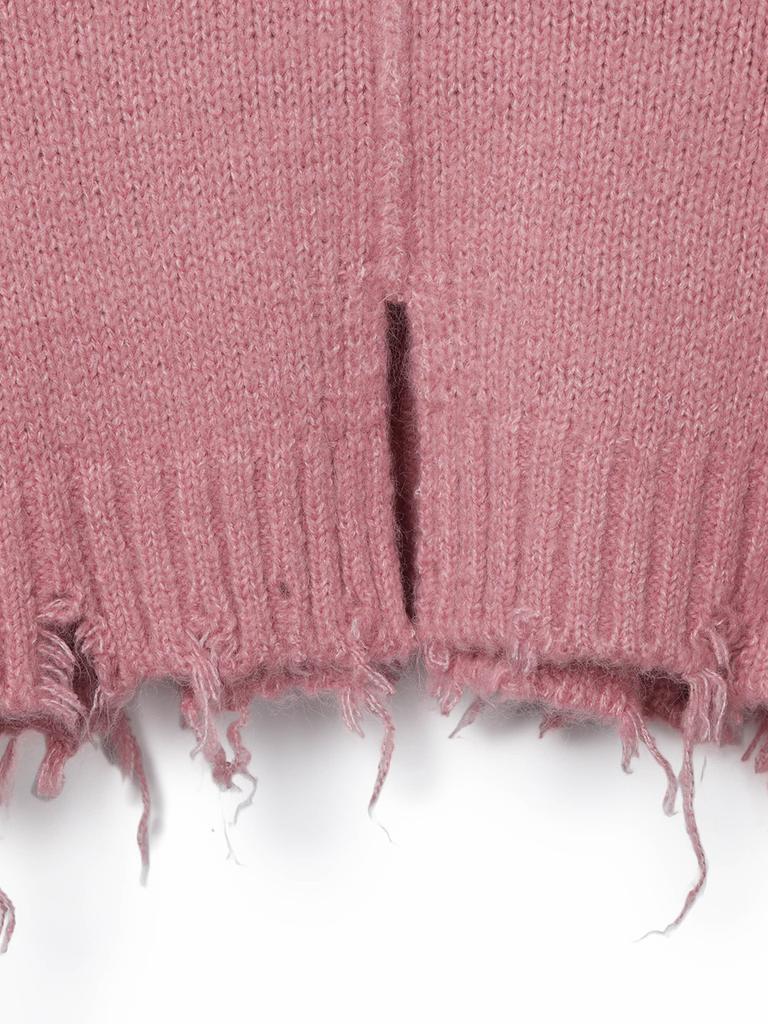 HAUS072C Puff Damage Knit Pink