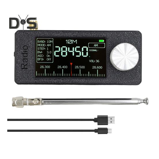 

Портативное мини-радио 0,5-108 МГц с 1,9-дюймовым IPS-экраном, карманное мини-радио LSB/USB/AM/FM, вседиапазонный радиоприемник с антенной B