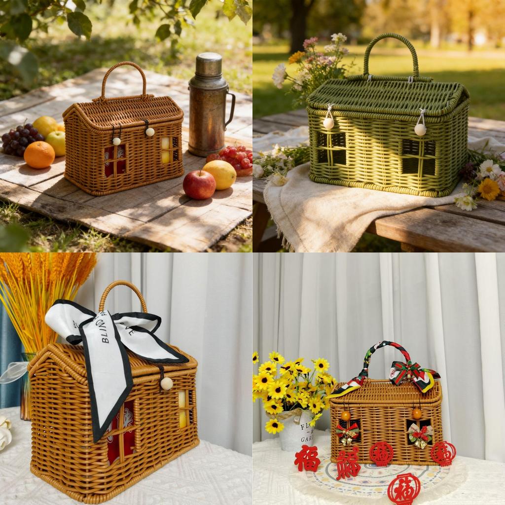 Modern Minimalist Handwoven Basket With Pp Material For Storage And Organizer Use