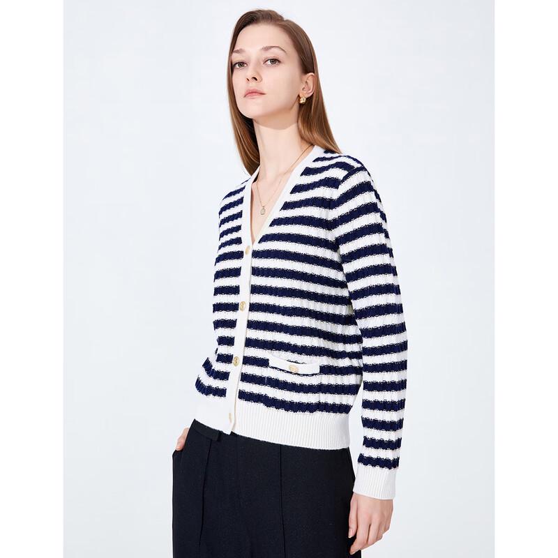 Navigare Women's Long Sleeve V-Neck Wool Cardigan Sweater 2234092021