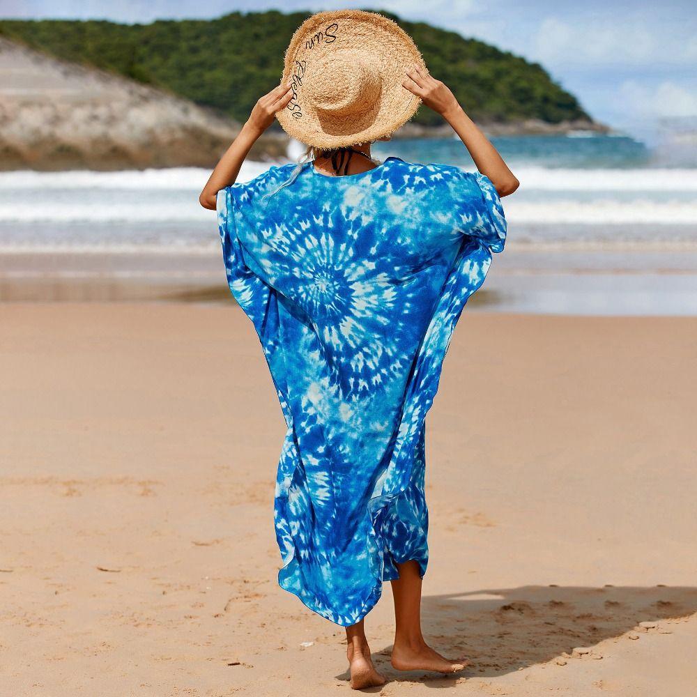 Oversized Bikini Cover-ups Boho Loose Maxi Dress Casual Long Dress Beachwear For Women