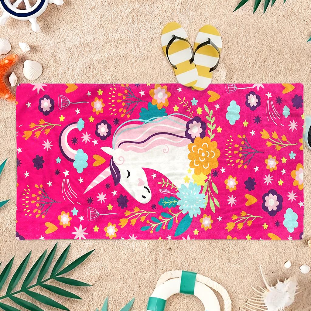 1pc Unicorn Beach Towel Quick-drying Super Absorbent Suitable for Swimming Beach Pool Gym Summer Gift for Friends And Families