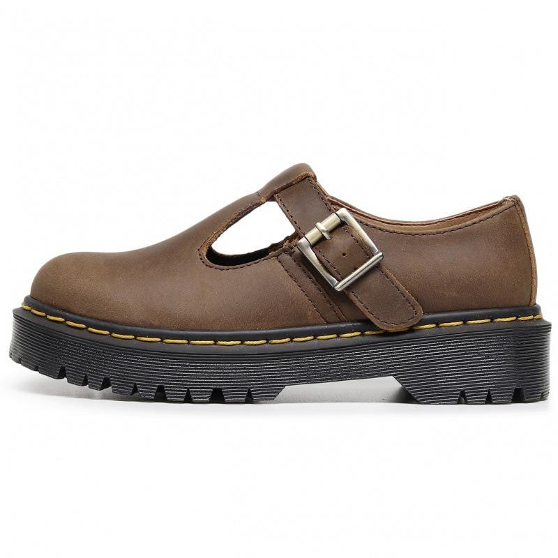 Text strip Mary Jane shoes leather low-top, small leather shoes women's fashion student casual Crazy Horse