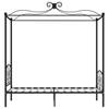Black Metal Canopy Bed Frame 90 x 200 cm