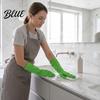 Non Slip Kitchen Cleaning Gloves Fleece Lined Dishwashing Gloves, Waterproof Natural Latex Household Protective for Dish Washing Non-Slip Grip