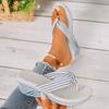Large Size Women’s Wedge Flip-Flop Sandals, Thick Sole Toe-Post Slip-On, Fashion Casual Summer Platform Slippers
