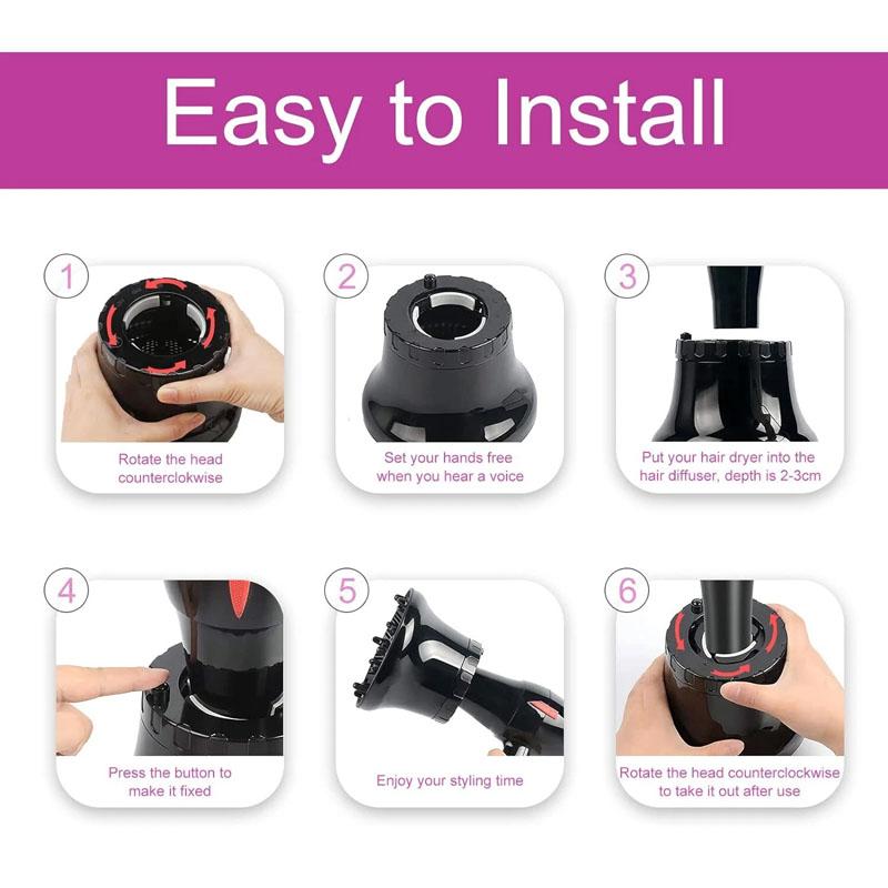 Universal Hair Diffuser Hair Dryer Diffuser Attachment for Curly Wavy Hair