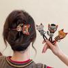 Cute and Adorable Cat-shaped Hair Clip, High-end Back Hair Clip for Women, One-piece Hairpin, Updo Hair Accessory