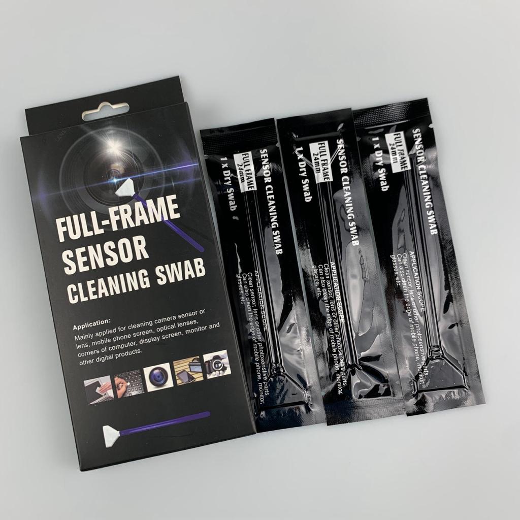 Individually Packed CCD Camera Sensor & Phone Screen Cleaning Swabs (Dust-Free, Full Frame 24mm)