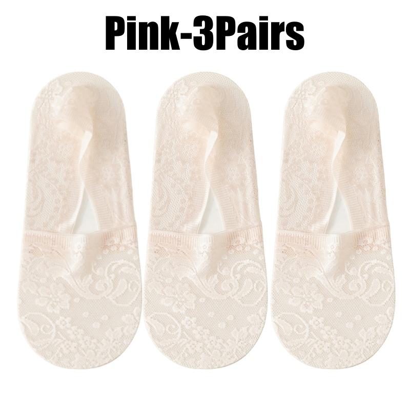 Non Slip Heel Ladies Lace Boat Socks Pure Cotton Breathable Low Cut Invisible Ankle Socks Women Summer Thin Casual Socks
