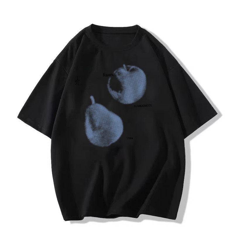 Fat mm summer cotton large size short-sleeved t-shirt women's new popular design sense niche American loose half-sleeved top