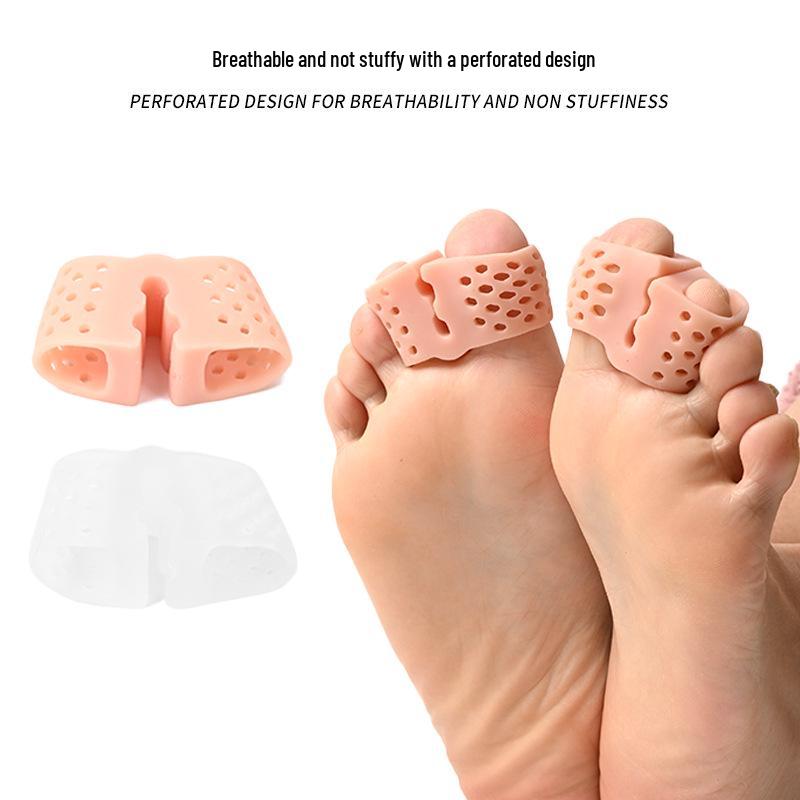 Silicone Hallux Valgus Corrector - Double Hole Toe Separator for Overlapping Valgus