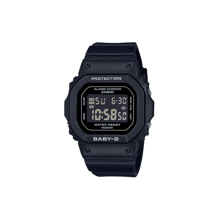 Casio Baby-G 100M Waterproof Casual Quartz Watch Resin Strap Unisex Watches Black BGD-565U-1JF Black Dial