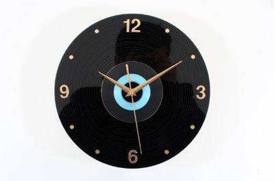 Nelipo Nostalgic Wall Clock, Record-Shaped Design, Artistic Wall Decor Idea (G)