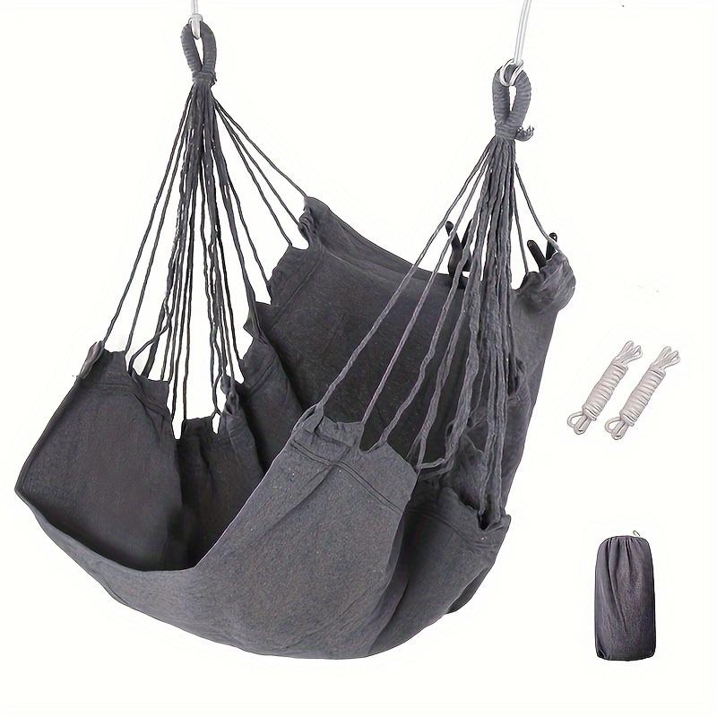 1Pcs Portable Fabric Hammock Swing Chair with Anti Rollover Storage Bag for Indoor Outdoor Garden Patio Dormitory Leisure
