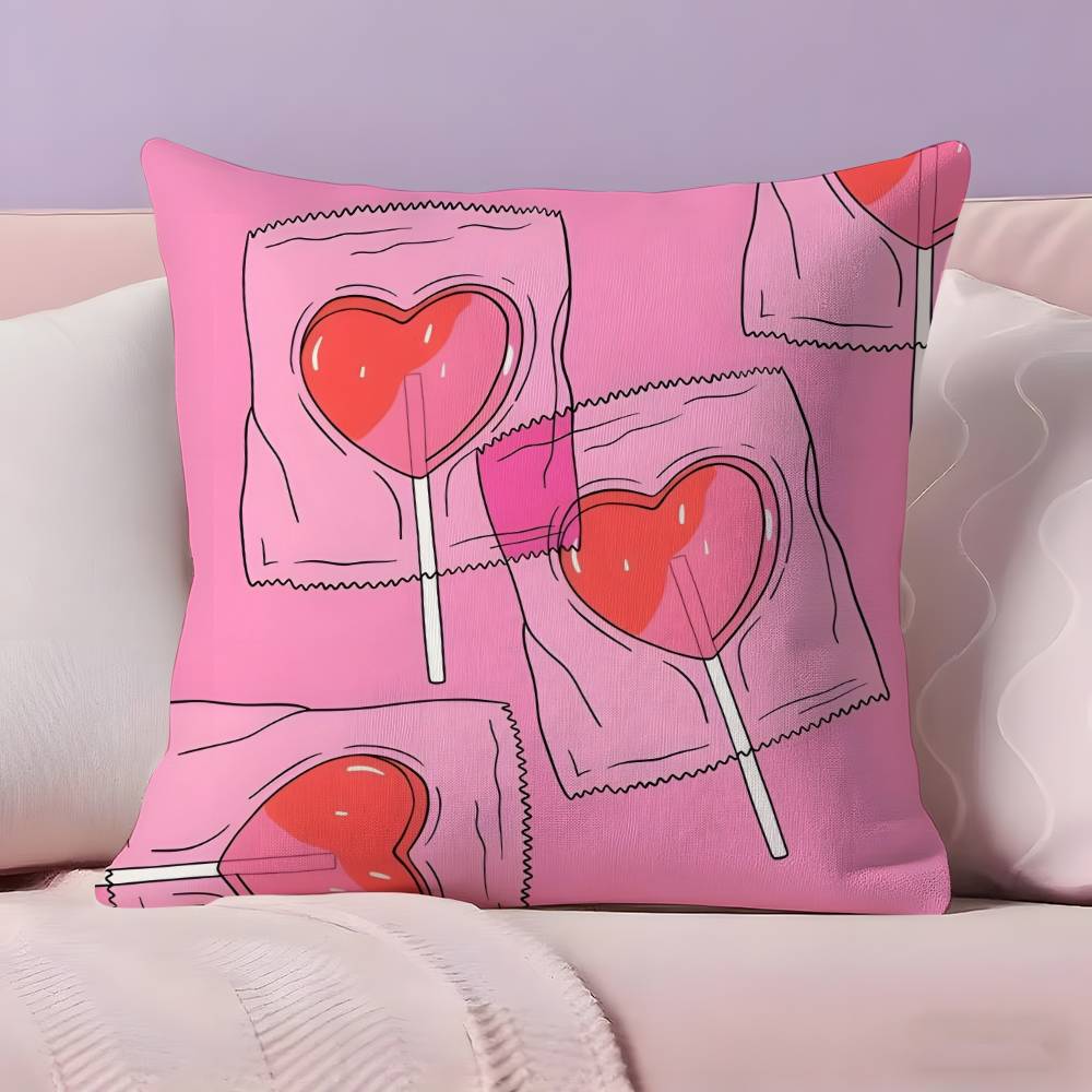 sweet pink candy Pillow Case  Ultra Soft Skin Friendly Fabric Cloud Like Comfort & Concealed Zipper