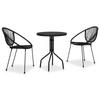 Day and Night - Day and Night Garden Table and Chairs Set 3 Pieces Black PVC Rattan