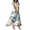 Abito Casual Estivo da Donna con Stampa Farfalla, Scollo a V, Manica Corta