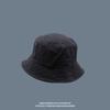 Solid-color, washed black fisherman's hat, unisex sun hat for sun protection