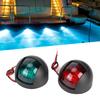 12V Runde LED Navigationsleuchte Wasserdicht Backbord Steuerbord Lampe für Marineboot Yacht Schwarzes Gehäuse RotGrün