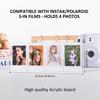 HIYQIN 4-Grid Acrylic Refrigerator Magnet Frame, Clear Display Refrigerator Magnet Frame for Polaroid/Fuji Instax Mini 3-inch Photos