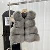 Light luxury whole leather fox hair back hair fur vest thin short foreign style short