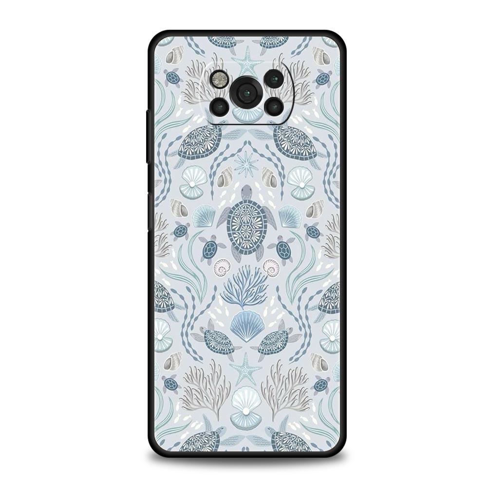 Ocean Coastal Seashell Seaweed Phone Case Cover  for Xiaomi Poco F7 Ultra F6 F5 F4 F3 X6 X5 X4 X3 NFC C51 C55 M4 GT 5G Soft TPU