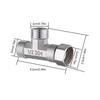 G1/2 3-Way T-Adapter 304 Stainless Steel Water Splitter External-External-Internal Threaded Shower Diverter Valve For Bathroom T