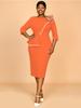 Women Elegant Bodycon Dress with O Neck 3D Flower Belt Patchwork High Waist  Asymmetrical Package Hip Split  Party Outfit