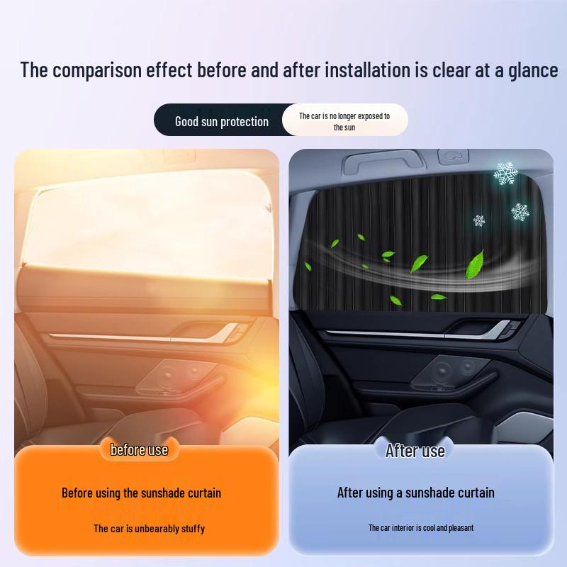 Magnetic Car Sunshade - Universal Heat Insulation & UV Protection for Side Windows