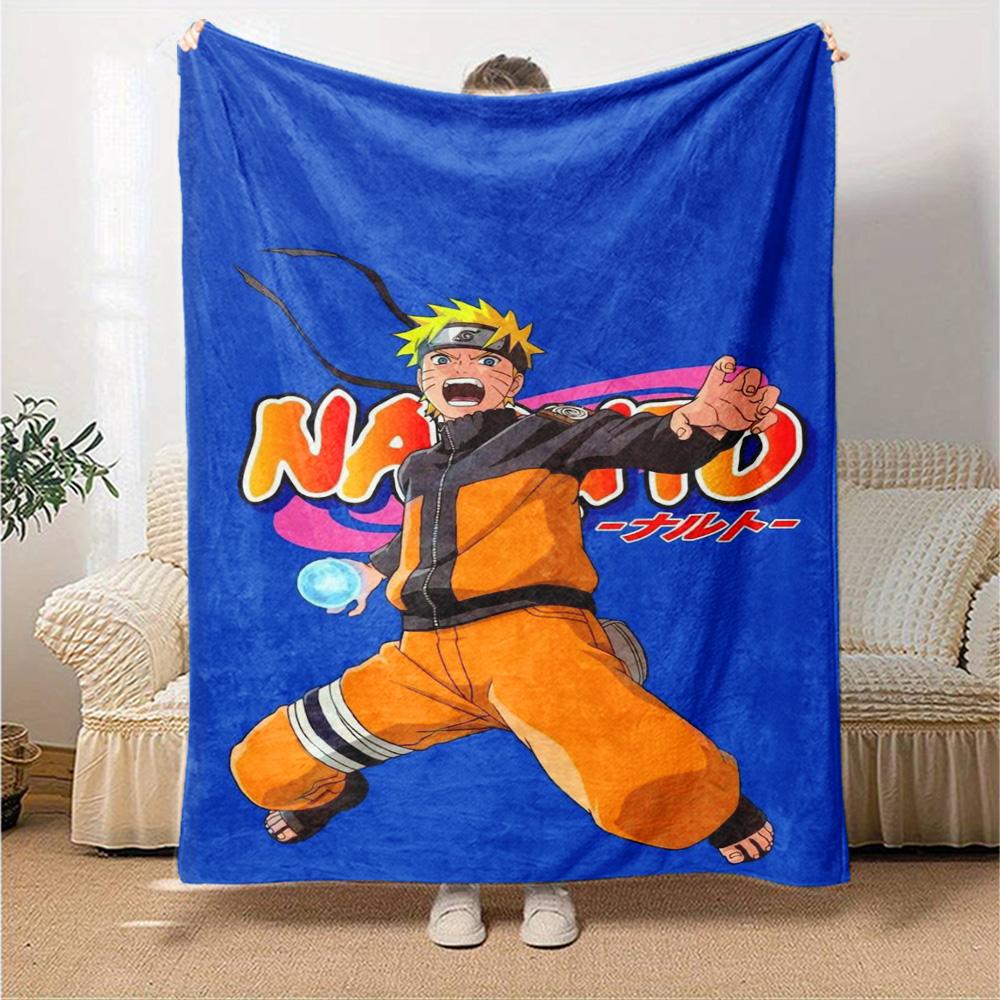Naruto Blanket Comfortable Perfect for Office Chair Sofa Couch All-Season Use Playful Design Gifts For Family Or Friends