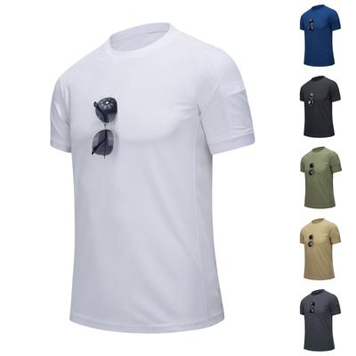 Men Crew Neck Short Sleeve T Shirt Classic Fit Lightweight Breathable Soft Fabric Solid Basic Top for Daily Wear